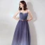 Chic / Beautiful Purple Evening Dresses  2019 A-Line / Princess Spaghetti Straps Sleeveless Beading Metal Sash Floor-Length / Long Ruffle Backless Formal Dresses