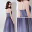 Chic / Beautiful Purple Evening Dresses  2019 A-Line / Princess Spaghetti Straps Sleeveless Beading Metal Sash Floor-Length / Long Ruffle Backless Formal Dresses