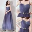 Chic / Beautiful Purple Evening Dresses  2019 A-Line / Princess Spaghetti Straps Sleeveless Beading Metal Sash Floor-Length / Long Ruffle Backless Formal Dresses