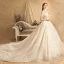 Élégant Champagne Robe De Mariée 2019 Princesse De l'épaule Manches Courtes Dos Nu Perlage Gland Glitter Paillettes Chapel Train Volants