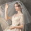 Chic / Beautiful Champagne Wedding Dresses 2019 A-Line / Princess V-Neck Short Sleeve Backless Beading Tassel Appliques Lace Cathedral Train Ruffle