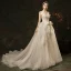 Abordable Ivoire Robe De Mariée 2019 Princesse Bretelles Spaghetti Sans Manches Dos Nu Tribunal Train Volants en Cascade