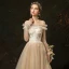 Affordable Champagne Outdoor / Garden Wedding Dresses 2019 A-Line / Princess Off-The-Shoulder Puffy Long Sleeve Backless Appliques Flower Beading Sweep Train Ruffle