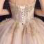 Stilig Champagne Brudekjoler 2019 Prinsesse Kjæreste Uten Ermer Ryggløse Appliques Blonder Beading Cathedral Train Buste