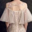 Elegante Champagner Durchsichtige Brautkleider / Hochzeitskleider 2019 Meerjungfrau Eckiger Ausschnitt Glockenhülsen Rückenfreies Applikationen Spitze Blumen Perle Pailletten Perlenstickerei Hof-Schleppe Rüschen