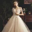 Fabulous Champagne Wedding Dresses 2019 A-Line / Princess Spaghetti Straps Sleeveless Backless Appliques Lace Beading Pearl Cathedral Train Ruffle
