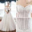 Élégant Ivoire Jardin / Extérieur Robe De Mariée 2019 Princesse De l'épaule Gonflée Manches Courtes Dos Nu Appliques En Dentelle Train De Balayage Volants