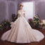 Bling Bling Champagne Robe De Mariée 2019 Princesse De l'épaule Manches Courtes Dos Nu Glitter Paillettes Cathedral Train Volants
