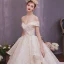 Bling Bling Champagne Robe De Mariée 2019 Princesse De l'épaule Manches Courtes Dos Nu Glitter Paillettes Cathedral Train Volants