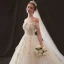 Luxury / Gorgeous Champagne Wedding Dresses 2019 A-Line / Princess Off-The-Shoulder Short Sleeve Backless Appliques Lace Beading Rhinestone Glitter Tulle Cathedral Train Ruffle