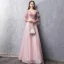 Modern / Fashion Blushing Pink Evening Dresses  2019 A-Line / Princess V-Neck Puffy 3/4 Sleeve Sash Glitter Tulle Floor-Length / Long Ruffle Backless Formal Dresses