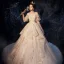 Élégant Ivoire Transparentes Robe De Mariée 2019 Princesse Encolure Dégagée Gonflée 3/4 Manches Dos Nu Appliques En Dentelle Paillettes Chapel Train Volants
