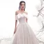 Modest / Simple Ivory Satin Wedding Dresses 2019 A-Line / Princess Off-The-Shoulder Short Sleeve Backless Chapel Train Ruffle
