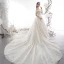 Schöne Champagner Brautkleider / Hochzeitskleider 2019 A Linie Off Shoulder Kurze Ärmel Rückenfreies Applikationen Spitze Pailletten Glanz Tülle Kathedrale Schleppe Rüschen