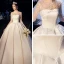 Vintage Ivory / Creme Satin Durchsichtige Brautkleider / Hochzeitskleider 2019 Ballkleid Rundhalsausschnitt 3/4 Ärmel Rückenfreies Applikationen Spitze Kapelle-Schleppe Rüschen