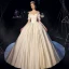 Simple Ivoire Satin Robe De Mariée 2019 Robe Boule De l'épaule Bretelles Spaghetti Manches Courtes Dos Nu Chapel Train Volants