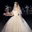 Simple Ivoire Satin Robe De Mariée 2019 Robe Boule De l'épaule Bretelles Spaghetti Manches Courtes Dos Nu Chapel Train Volants