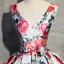 Stunning White Flower Prom Dresses 2017 Ball Gown V-Neck Sleeveless Printing Satin Bow Sash Chapel Train Backless Formal Dresses