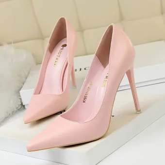 Mode Rougissant Rose Soirée Escarpins Talons Hauts 2022 10 Cm Talons Aiguilles À Bout Pointu Escarpins