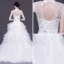 Chinese style White Pierced Wedding Dresses 2017 Ball Gown High Neck Sleeveless Backless Appliques Lace Rhinestone Detachable Court Train