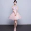 Chic / Beautiful Affordable Party Dresses Graduation Dresses 2017 Lace Flower Appliques Backless Pearl V-Neck Short Ball Gown
