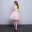Chic / Beautiful Affordable Party Dresses Graduation Dresses 2017 Lace Flower Appliques Backless Pearl V-Neck Short Ball Gown