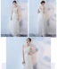 Affordable Champagne Bridesmaid Dresses 2018 A-Line / Princess Bow Sash Ankle Length Ruffle Backless Wedding Party Dresses