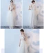 Affordable Champagne Bridesmaid Dresses 2018 A-Line / Princess Bow Sash Ankle Length Ruffle Backless Wedding Party Dresses