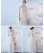 Affordable Champagne Bridesmaid Dresses 2018 A-Line / Princess Bow Sash Ankle Length Ruffle Backless Wedding Party Dresses