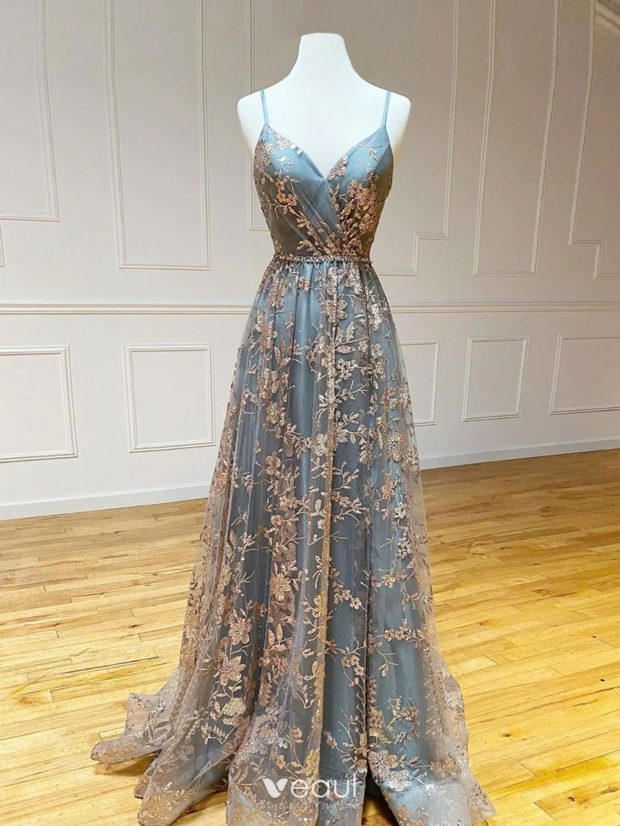 Grey color gown with floral work(HnWpg132) - Hire n Wear