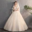 Chic / Beautiful Champagne Outdoor / Garden Wedding Dresses 2019 A-Line / Princess Deep V-Neck Short Sleeve Backless Appliques Lace Beading Sequins Sweep Train Ruffle