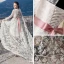 Snygga / Fina Elfenben Trädgård / Utomhus Korta Asymmetrisk Bröllopsklänningar 2019 Prinsessa Fyrkantig Ringning Långärmad Halterneck Appliqués Spets Beading Skärp Ruffle