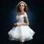 Abordable Blanche Organza Courte Robe De Mariée 2019 Princesse De l'épaule Manches Courtes Dos Nu Appliques Percé En Dentelle Faux Diamant Volants en Cascade