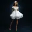 Abordable Blanche Organza Courte Robe De Mariée 2019 Princesse De l'épaule Manches Courtes Dos Nu Appliques Percé En Dentelle Faux Diamant Volants en Cascade