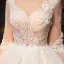 Illusion Ivoire Transparentes Robe De Mariée 2019 Princesse Encolure Carrée 3/4 Manches Dos Nu Appliques Percé En Dentelle Chapel Train Volants