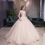 Sjarmerende Champagne Korsett Brudekjoler 2019 Prinsesse Kjæreste Uten Ermer Ryggløse Appliques Blonder Beading Glitter Tyll Cathedral Train