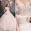 Sjarmerende Champagne Korsett Brudekjoler 2019 Prinsesse Kjæreste Uten Ermer Ryggløse Appliques Blonder Beading Glitter Tyll Cathedral Train