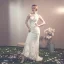 Charmant Champagne Transparentes Robe De Mariée 2019 Trompette / Sirène Encolure Dégagée Manches Longues Dos Nu Appliques En Dentelle Détachable Chapel Train Volants