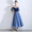 Classy Ocean Blue Suede Homecoming Graduation Dresses 2019 A-Line / Princess Spaghetti Straps Short Sleeve Ankle Length Ruffle Backless Formal Dresses