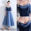 Classy Ocean Blue Suede Homecoming Graduation Dresses 2019 A-Line / Princess Spaghetti Straps Short Sleeve Ankle Length Ruffle Backless Formal Dresses