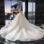 Luksus Champagne Brudekjoler 2019 Prinsesse Kjæreste Uten Ermer Ryggløse Appliques Blonder Paljetter Beading Cathedral Train Buste