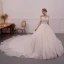 Elegant Champagne Wedding Dresses 2019 A-Line / Princess Off-The-Shoulder Short Sleeve Backless Appliques Pierced Lace Beading Glitter Tulle Cathedral Train Ruffle