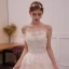 Best Champagne Wedding Dresses 2019 Ball Gown Spaghetti Straps Sleeveless Backless Appliques Lace Cathedral Train Ruffle