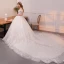 Bling Bling Champagne Robe De Mariée 2019 Princesse De l'épaule Manches Courtes Dos Nu Appliques En Dentelle Glitter Paillettes Cathedral Train Volants