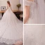 Bling Bling Champagne Robe De Mariée 2019 Princesse De l'épaule Manches Courtes Dos Nu Appliques En Dentelle Glitter Paillettes Cathedral Train Volants