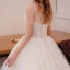 Bling Bling Ivory / Creme Durchsichtige Brautkleider / Hochzeitskleider 2019 A Linie Rundhalsausschnitt Ärmellos Rückenfreies Glanz Pailletten Kathedrale Schleppe Rüschen
