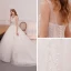 Bling Bling Ivory / Creme Durchsichtige Brautkleider / Hochzeitskleider 2019 A Linie Rundhalsausschnitt Ärmellos Rückenfreies Glanz Pailletten Kathedrale Schleppe Rüschen