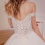 Schöne Ivory / Creme Brautkleider / Hochzeitskleider 2019 A Linie Off Shoulder Kurze Ärmel Rückenfreies Applikationen Spitze Glanz Pailletten Kathedrale Schleppe Rüschen