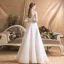 Modern / Fashion Ivory Chiffon Outdoor / Garden Wedding Dresses 2019 A-Line / Princess See-through Scoop Neck 1/2 Sleeves Backless Rhinestone Sash Floor-Length / Long Ruffle