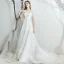 Chic Blanche Chiffon Jardin / Extérieur Robe De Mariée 2019 Princesse Encolure Dégagée Manches Courtes Dos Nu Appliques En Dentelle Train De Balayage Volants